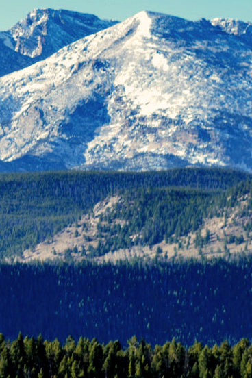 the center image of the rocky mountains